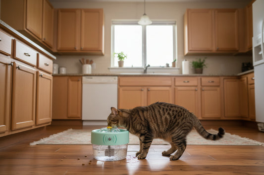 Cat Water Fountain, 1000Mah Battery Pet Water Fountain. Automatic Pet Drinking Fountain, Cat Fountain Blue 35 Oz