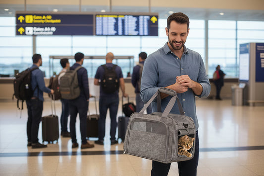 Soft Sided Pet Carrier for Cat - Cat Carrier Airline Approved Underseat- TSA Aprroved Small Pet Carrier for Dogs, Portable Pet Carrier Mesh, Top Loading Cat Carrier, Dog Airplane Carrier, Gray